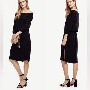 Ann Taylor Off the Shoulder Blouson Midi Dress
